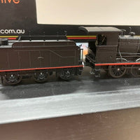 C30T - : LOCO,  U/Numbered Saturated  LOCOMOTIVE WITH 6 WHEEL TENDER BLACK RED LINE MODEL, WOMBAT MODELS