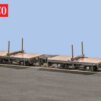 Peco - 00.9 - Narrow Gauge - 4 Wheel Bolster Wagons (2)