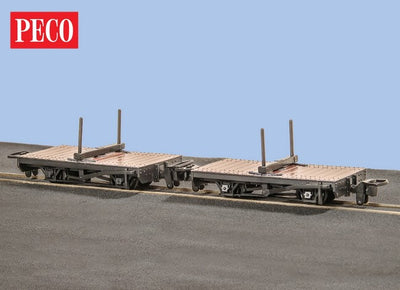 Peco - 00.9 - Narrow Gauge - 4 Wheel Bolster Wagons (2)