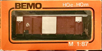 BEMO H0e 9mm #2050 RhB Gb 5041 Gedeckter Guterwagon of the RhB Railway Narrow gauge (PRE-OWNED) HOe 9mm
