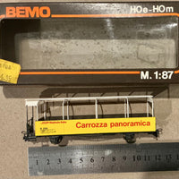 BEMO H0m 3280 100 Passenger Car Observation Car Rhaetian Railway RhB HOe 9mm Narrow gauge  Coach Passenger Car (PRE-OWNED) HOe 9mm