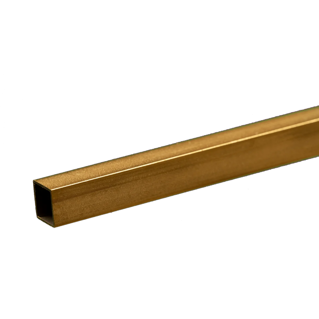 Brass Sq, Tube  #8155 K&S: 1/4" OD x 0.014" Wall x 12" Long (1 Piece)