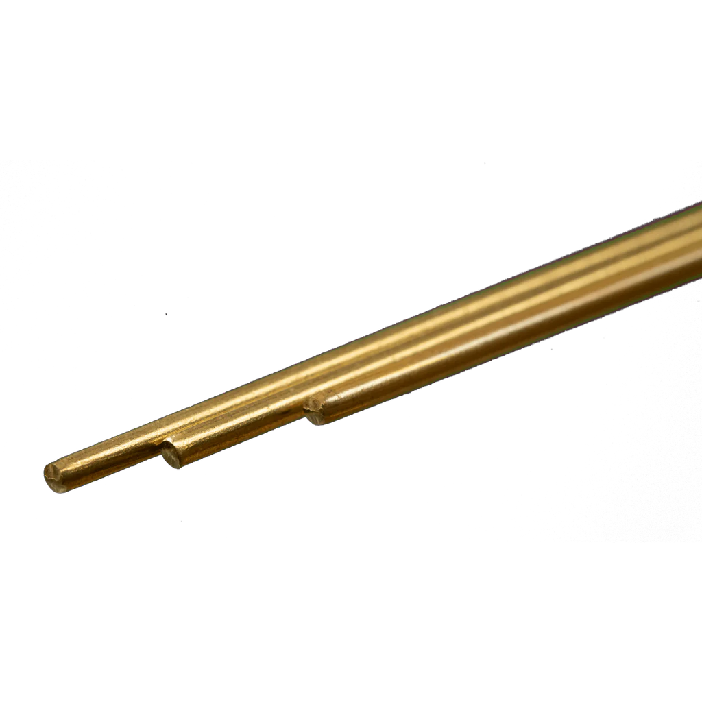 Brass rod  #8163 Round Brass Rod: 3/32" or 2.38mm OD x 12" Long (3 Pieces)