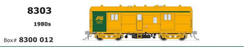 SDS Models - 8303 Brake Van - 1980's AN Yellow - green