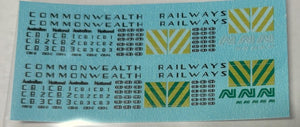 SOAK 95 N Scale - Commonwealth Railways AN & CR Budd DECAL "N" SCALE