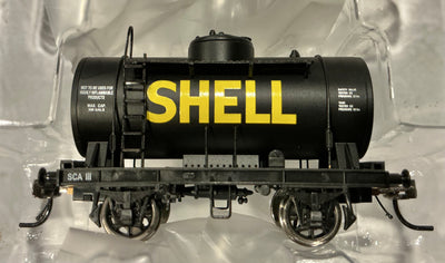 SHELL SCA 111 - 4 Wheel Tanker 1970-1980’s Livery Black Tank with metal wheel & Kadee couplers - new AUSTRAINS MODELS