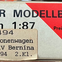 D+R MODELLBAHN 22494 Pass-car EW IV Bernini B2494 RhB pass car HOm 12mm Narrow gauge (PRE-OWNED) HOm 12mm