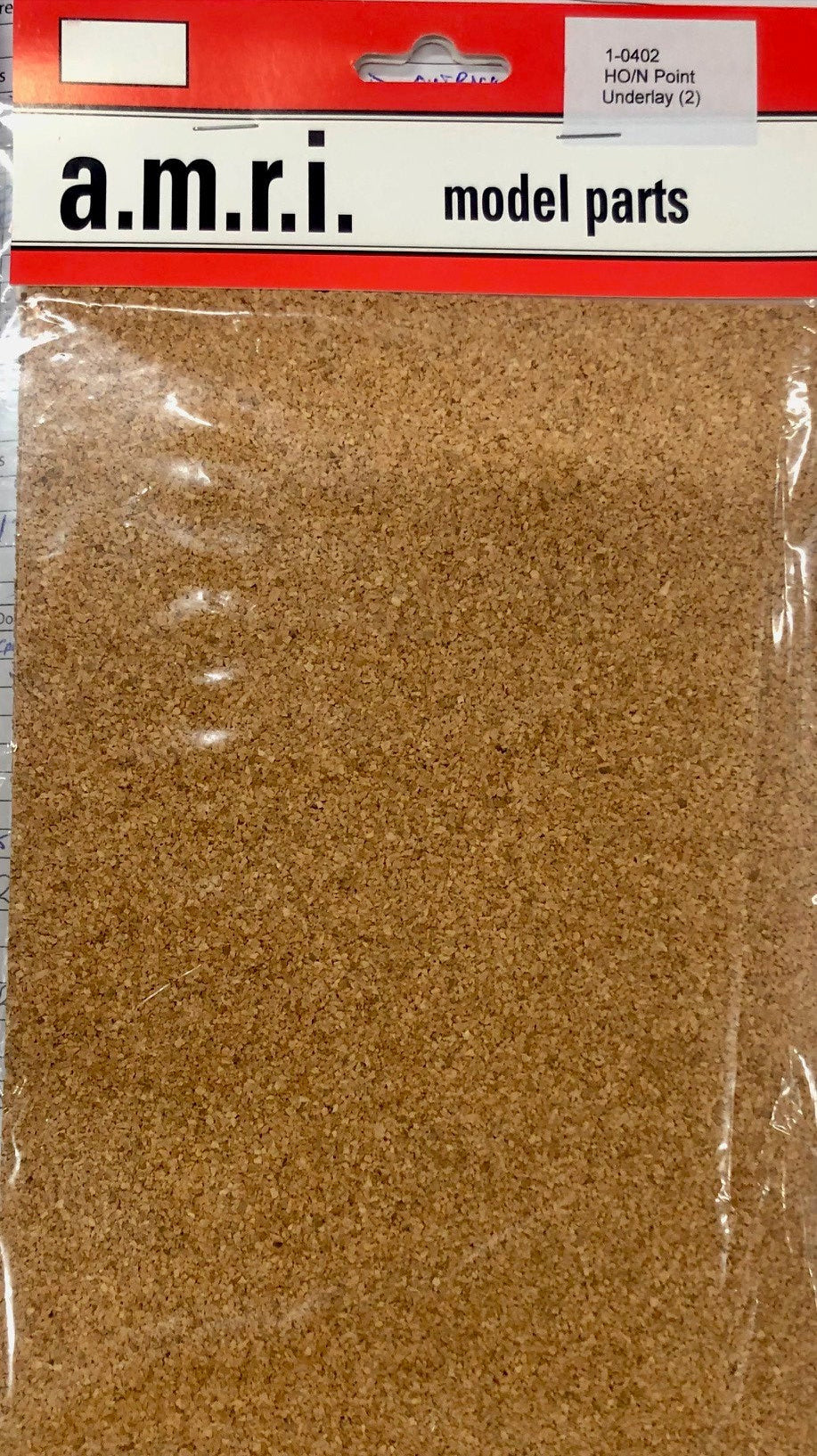 Cork Underlay for points 22cm x 15cm flat sheet x 2 : #1-0402 ALL SCALE : A.M.R.I.