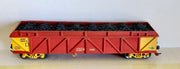 AOKF1024-X  ANR red COAL WAGON with COAL LOAD Kadee couplers, metal wheels - NEW HAND  BUILT KIT GOODS WAGONS OF RAILWAYS OF AUSTRALIA HO