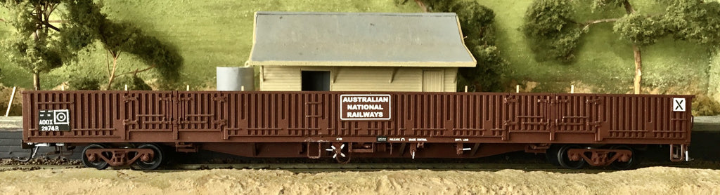 AOOX2974-R Open Wagon with doors ANR Red with Maroon bogies.with metal wheels & Kadee couplers  "AUSCISION MODELS"  2nd hand