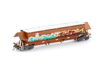 NGH-74  BGKF Grain Hopper, Wagon Number: BGKF-1173-X Faded SRA Red with SSR Logos, Grain Lid, DCA Bogies &amp; Graffiti - Single Wagon; AUSCISION