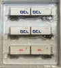 Pre Owned - GME 1 - Three GME Flat Container Wagon each with 2 x 20' ft Containers - Austrains Models