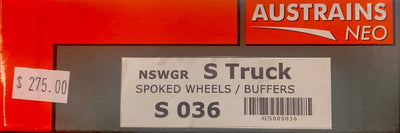 S Wagon - S036 - 5 car Pack with Spoke Wheels, with Buffers NSWGR S-Truck: AUSTRAINS NEO-SDS (Copy)**