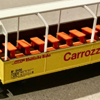 BEMO H0m 3280 100 Passenger Car Observation Car Rhaetian Railway RhB HOe 9mm Narrow gauge  Coach Passenger Car (PRE-OWNED) HOe 9mm