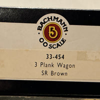 3 PLANK WAGON ‘SR’ Brown #33-454 - BACHMANN BRANCH LINE PRE-OWNED