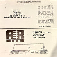 WHX (NGAX) PTC-SRA) Wheat Wagons AR KITS Body Built but not completed, sell as one lot of five wagons, requires parts to complete