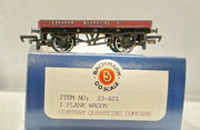 1 PLANK WAGON CORSHAM QUARRYING COMPANY #33-401  BACHMANN BRANCH LINE PRE-OWNED