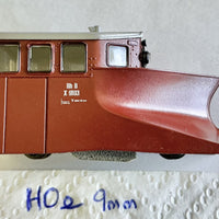 BEMO Narrow gauge 2286 113 of the RhB x 9013 Snowplough Track Cleaner DUMMY UNIT - (PRE-OWNED) HOe 9mm