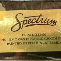 SPECTRUM ITEM N0 81402 - HO EMC GAS ELECTRIC (DOODLEBUG) painted green unlettered RTR Powered DC- new - mint condition - AMERICAN MODELS
