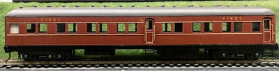 BS2162 Brass model 1st Class Passenger Coach Indian Red NSWGR: BERG'S PASSENGER COACH - BRASS MODEL