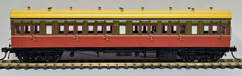 CX10 - CX1745 NSWGR Passenger Carriage - Elliptical Roof Tuscan Red and Russet, with Single Line, Ochre Elliptical Roof (1940/50) Casula Hobbies Model Railways. *