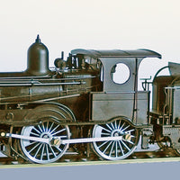 V3 - Z12 1244 Locomotive all Black - Baldwin bogie tender, Cowcatcher - DC MODEL