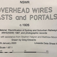 P17 OVERHEAD WIRES, MASTS AND PORTALS c1926 DRAWINGS HO SCALE from DATA SHEETS Drawing NSWGR:  P17 NEW