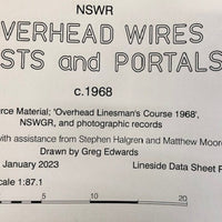 P18 OVERHEAD WIRES, MASTS AND PORTALS c1968 DRAWINGS HO SCALE from DATA SHEETS Drawing NSWGR:  P18 NEW