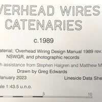 P20 OVERHEAD WIRES, CATENARIES, c1989 DRAWINGS HO SCALE from DATA SHEETS Drawing NSWGR:  P20 NEW
