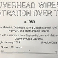 P21 OVERHEAD WIRES, REGISTRATION OVER TRACK, c1989 DRAWINGS HO SCALE from DATA SHEETS Drawing NSWGR:  P21 NEW
