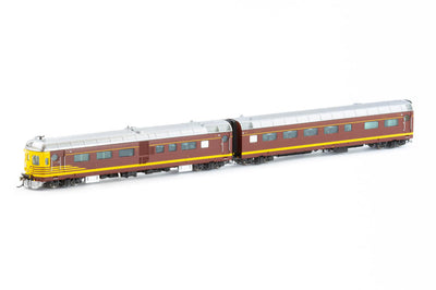 DEB Set Railcar, NRC-6s NSWGR REVERSE Indian Red - 4 Car Set* - DCC Sound Equipped AUSCISION MODEL NEC-6s