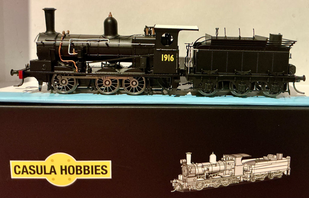 V11 Z1916 Z19 DCC Sound, Thow cab, white Cab roof, Black with painted handrails - NO ELECTRICAL GEN, HEADLIGHT, MARKER LIGHTS, with Beyer Peacock 6 Wheel Tender, Casula Hobbies Model Railways. RTR