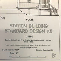 B01 A6 1880 station weatherboard Building (Inverell, Grenfell) Data Sheet HO drawing
