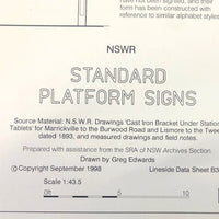 B30 Standard Platform Signs drawing as used on station HO drawing