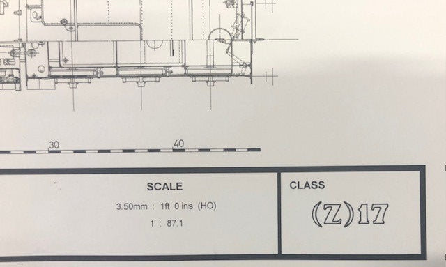 Class Z17 4-4-0 HO Data Sheet drawing NSWGR locomotive