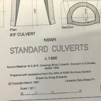 P1 "Lineside Data Sheet HO Drawing"  NSWGR STANDARD CULVERTS c. 1890 :  P1