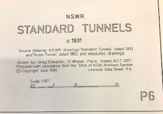 P6 "Lineside Data Sheet Drawing"  NSWGR STANDARD TUNNELS c. 1931 : P6