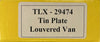 TLX29474 Tin Plate Louvered Van NSWGR - AR KITS - RTR Model with Kadee couplers & metal wheels pre-owned