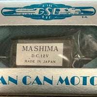 Motor MASHIMA: 30mm long x 18mm wide x 22mm H with 2mm x 8.3 mm long shaft, MOTOR 12 VOLTS DOUBLE END SHAFT