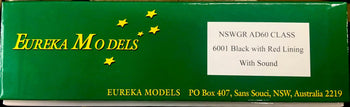 6001 - AD60 Garrett.- DCC with Sound - Black with red lining, note NOT WEATHERED - EUREKA MODELS