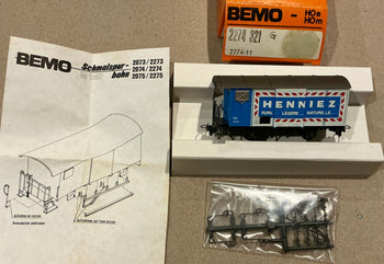 BEMO H0e 9mm #2274-321 MOB Gedeckter Guterwagon of the MOB Railway Narrow gauge (PRE-OWNED) HOe 9mm