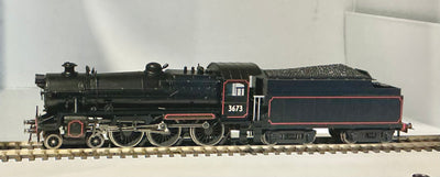 2nd Hand - STEAM LOCOMOTIVE NSWGR C36 class - 3673 Black red lined - Austrains Models