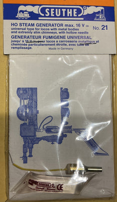 Seuthe - #21 HO STEAM GENERATOR max. 16 volt (universal type for locos with metal bodies&extremly slim chimneys, with hollow needle.
