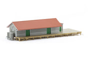G3 GOODS SHED ASA-3 Red Roof, Gray Walls, Green Doors - READY TO PLACE NSWGR - AUSCISION MODEL ASA-3