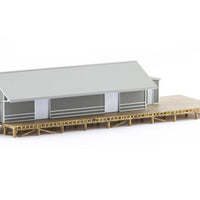 G3 GOODS SHED ASA-4 Gray Roof, Gray Walls, White Doors - READY TO PLACE NSWGR - AUSCISION MODEL ASA-4
