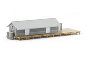 G3 GOODS SHED ASA-4 Gray Roof, Gray Walls, White Doors - READY TO PLACE NSWGR - AUSCISION MODEL ASA-4