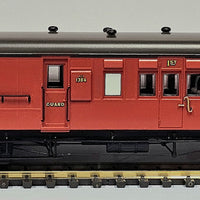 NOW IN STOCK- HCX03- 1384 Composite Passenger, Brake Van - Elliptical Roof, Indian Red, No Lining, Dark Grey Elliptical Roof - Casula Hobbies Model Railways