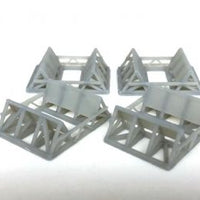 DET008 FIRST GENERATION COIL CRADLES Pack 1 VERSION. a 4 (four) piece pack of 3D printed coil steel cradles with two different styles of cradles. Requires painting only to complete the models.