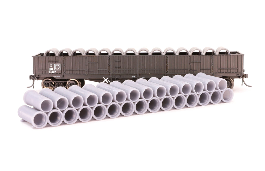 WGL018 - Cast Concrete 45'0' Small pipe load by InFront Models HO