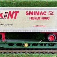 2nd hand - AQMX - Australian National with truck trailer on wagon